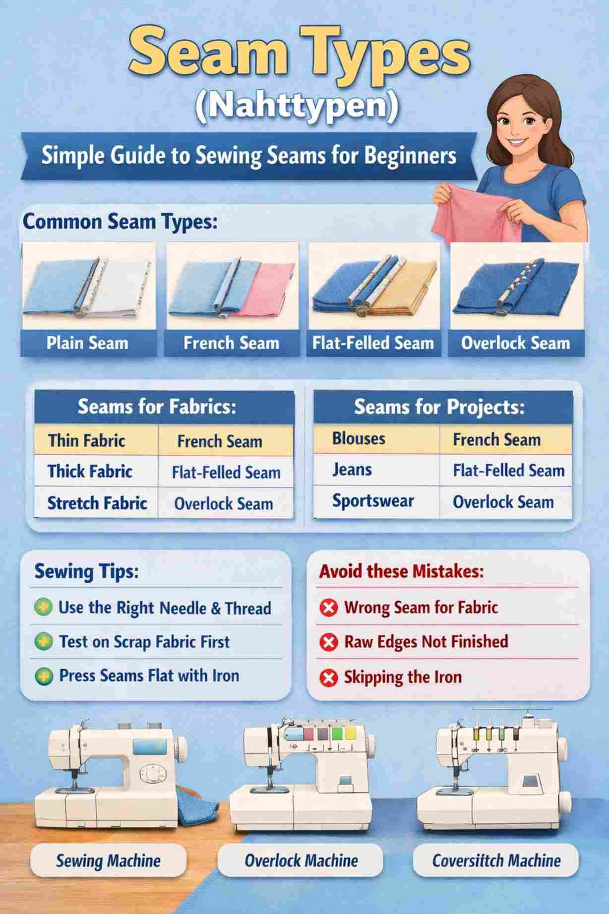 Seam Types (Nahttypen) – A Simple Guide to Sewing Seams