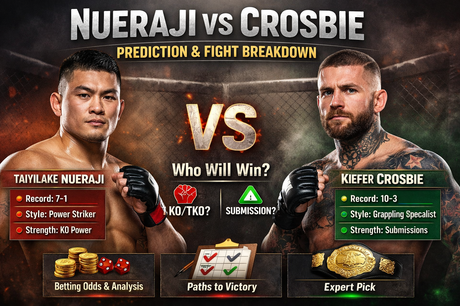 Nueraji vs Crosbie Prediction: Full Fight Breakdown, Odds & Best Pick