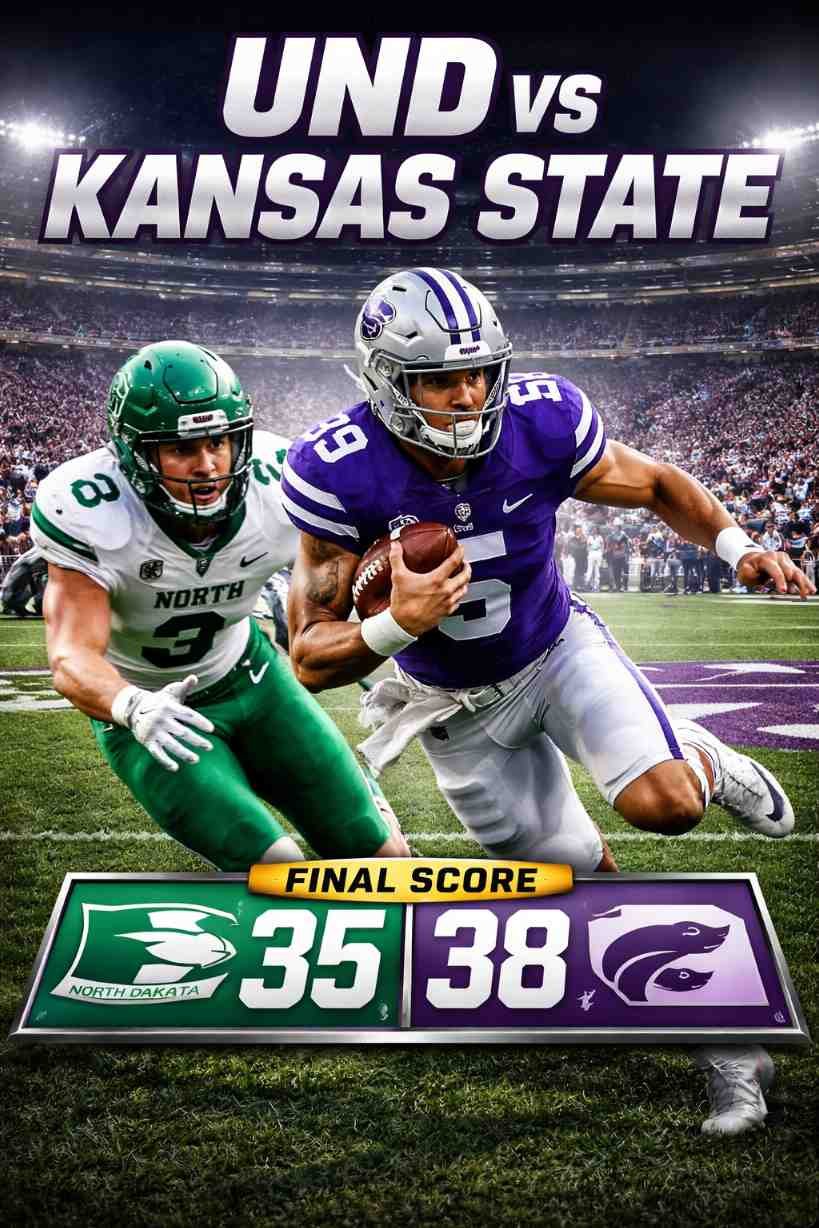 UND vs Kansas State: Wildcats Win a Close 38–35 Game